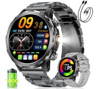LIGE Montre Connectée Homme avec Appels Bluetooth/LED Lampe, 1.7" Grand Écran Smartwatch avec 1000mAh Batterie, 100+ Modes Sportifs, Fréquence Cardiaque/Sommeil Moniteur pour Android iOS, Noir