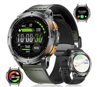 LIGE Montre Connectée Homme avec GPS Intégré, Smartwatch 1.43" HD AMOLED avec Lampe Poche LED, Baromètre/Altimètre/Boussole/Appel Bluetooth//110+ Modes Fitness Activity Tracker, iOS Android