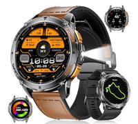 LIGE Montre Connectée Homme GPS, Batterie 530mAh, Écran AMOLED 1,43", Montre Militaire avec Lampe Torche et Boussole, IP68, Appels Bluetooth pour Android iOS