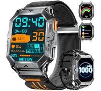 LIGE Montre Connectée Hommes avec Boussole, Baromètre, Pression et Altimètre, 2,13" Grand Écran AMOLED Smartwatch Compatible Android iOS, Batterie 1000 mAh, 100+ Modes Sportifs, GrisBleu