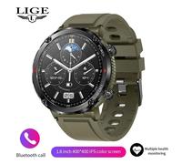 Lige-Montre Connectée Pour Homme, Bracelet Entièrement Tactile, Fitness Tracker, Montres De Dehors, Appel Bluetooth, Horloge Intelligente, 1.6 Pouces, Nouveau.Green.