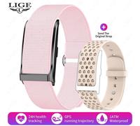 Lige-Montre Connectée Pour Les Hommes Et Les Femmes, Étanche, Moniteur De Rythme Cardiaque, De Pression Sanguine Et D'Activité Sportive, Podomètre, 2025.Rose.Two Straps