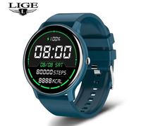 Lige-Montre Intelligente De Sport À Écran Tactile Complet Pour Hommes Et Femmes, Montre Intelligente Étanche Ip67, Bluetooth, Android, Ios.Blue.