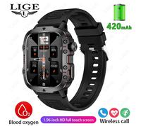 Lige Montre Intelligente Extérieure Hommes 2.01 "Écran 3At Montres Étanches Bluetooth Appel Ai Voix Sport Smartwatch Pour Android Xiaomi Ios.Black.