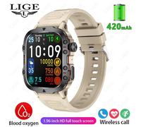 Lige Montre Intelligente Extérieure Hommes 2.01 "Écran 3At Montres Étanches Bluetooth Appel Ai Voix Sport Smartwatch Pour Android Xiaomi Ios.Brown.