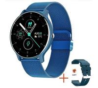 Lige Montre Intelligente Hommes Femmes Plein Écran Tactile Sport Fitness Montre Homme Ip67 Étanche Bluetooth Pour Android Ios Smartwatch Hommes.Blue Mesh Belt.