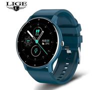Lige Montre Intelligente Hommes Femmes Plein Écran Tactile Sport Fitness Montre Homme Ip67 Étanche Bluetooth Pour Android Ios Smartwatch Hommes.Blue.