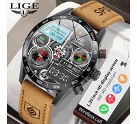 LIGE montre intelligente pour hommes connexion Bluetooth écran AMOLED Smartwatch hommes IP68 étanche appel vocal samrtwatches pour Android iOS Mesh Silver