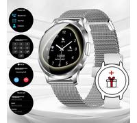 Lige Nouvelle Montre Intelligente Pour Femmes Amoled Écran Montres Ip68 Étanche Surveillance De La Fréquence Cardiaque Dames Hommes Smartwatch Pour Android Ios.Mesh Belt Sliver.