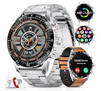 LIGE Reloj Inteligente Hombre 1.43'' AMOLED Smartwatch Hombre Llamadas y Asistente Voz, 15 días de duración de la batería, 124 Deportes Modo Reloj Deportivo Para Android iOS, 2 Correas