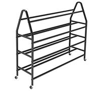 LigedamaiEU Présentoir de balles d'intérieur, Support de Basket-Ball, Chariot à balles à 4 Niveaux, Support de Stockage de Sport Roulant for école/Garage/Salle de Sport, Football