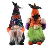 Ligeinsrk 2 PCS Halloween Gnomes, Mignon Dessin animé Gnomes suédois Peluche avec Un Chapeau Pointu, Doux Nordique Halloween Peluche Elfe poupée pour la Maison et Le décor de Bureau