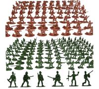 Ligeinsrk 200 pcs Plastics armée Hommes 12 modèles de Jouets Mixtes Soldats imaginatifs Jeu des Hommes de l'armée Figures d'action pour Les Enfants 3 Ans, Plastique