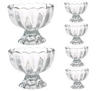 Ligeinsrk Bols à la crème glacée 6pcs en verre bols de desserts tasses à pied 6, 8 oz Bol trifle tasse de collation transparente pour salade fruits milkshakes pudding cocktails fête