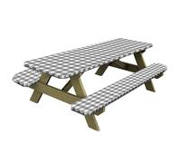 Ligeinsrk Couvre-Table à Pique-Nique extérieur imperméable Nappe élastique rectangulaire ajustée