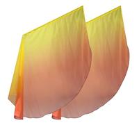 Ligeinsrk Culte Flags 2pcs 87x55in Semi-Cercle en Mousseline de Mousseline légère éloge de Danse Drapeau Danse Couleur dégradé culte pour la Meeting Sportif l'église (Jaune à Rouge) pour l'églis