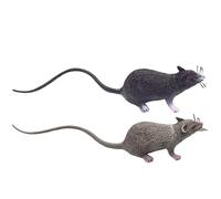 Ligeinsrk Fake Souris 2pcs 8x2 Pouces Faux Rat de Souris réaliste effrayante avec Une Longue Queue en Plastique PVC à Longue Queue pour des farces, des Jouets de Chat, décorations d'halloween