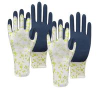 Ligeinsrk Gants de jardin de 2 paires pour femmes, gants jardinage en polyester avec émulsion paume, anti-puncture et jardin antidérapant, jardinage pour les femmes