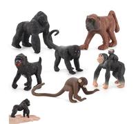 Ligeinsrk Jouet de Singe, 6pcs Small Small Monkey Figurine, PVC Plastic Animals, Early Educational Toy Animals for Kids Science Project Birthday, Plastic