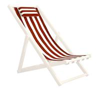 Ligeinsrk Tissu de Remplacement de Chaise terrasse, 45x17 Tissu Chaise frottement Pliant avec taie d'oreiller, Rayures Rouges et Blanc