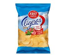 Ligeras Chips Ondulées Tomate & Origan, Chips Légères Saveur Méditerranéenne, Snack Croustillant - Lot de 12 × 105g