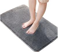 LiGG LiGG Tapis de Bain Super Absorbant Tapis Bain Antidérapant Tapis Salle de Bain Lavable en Machine Tapis de Douche Tapis de Salle Bain pour Salle de Bain, Microfibre(Gris foncé,50 x 80 cm)