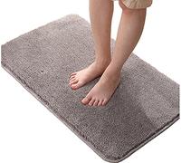 LiGG Tapis de Bain Super Absorbant Antidérapant Lavable en Machine - Microfibre pour Salle de Bain et Douche (Gris, 30 x 50 cm)