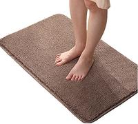 LiGG Tapis de Bain Super Absorbant Antidérapant Lavable en Machine pour Salle de Bain, Microfibre (Café, 30 x 50 cm)