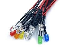 LIGHBIB 10pcs 5 Mm 3V 6V12V 24V LED Pré-câblées Diodes Émettant Des Diodes Avec Des Lumières D'ampoule LED De Résistance Bricolage,Rouge,DC 24V 10pcs