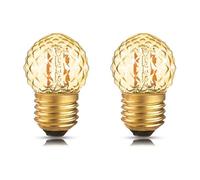 LIGHBIB Ampoules De Nuit Led G40 E27 De Faible Puissance 1W, Ampoule Décorative En Verre Ambré En Forme De Diamant À Intensité Variable,E27 220V,1w 4 Pièces
