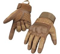 LIGHBIB Gants De Protection Solaire À Vélo En Plein Air, Protection Contre Le Caoutchouc, Antidérapant, Résistant À L'usure, Écran Tactile À Cinq Doigts Gtes Tactiques De Combat CS,Brun,M (21-23 Cm)