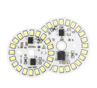 LIGHBIB Puce LED 3 W 5 W 7 W 9 W 12 W Pour Ampoule 90 Lumen/W 2835SMD Perles De Lumière Rondes AC 220 V-240 V Ampoule Puces Lampe D'éclairage,Blanc Froid,5W 5 Pièces