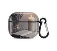 Light A Candle Coque de protection intégrale antichoc pour écouteurs Bluetooth avec chargement sans fil avec porte-clés, cadeau personnalisé pour AirPods 3