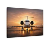 Light Balance Private Jet Science Fiction - Canvas Wall Art Print 18×12 inch (45×30 cm) - Horizontal / 1.25 inch (3 cm)