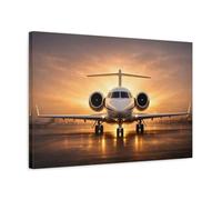 Light Balance Private Jet Science Fiction - Canvas Wall Art Print 24×16 inch (60×40 cm) - Horizontal / 1.25 inch (3 cm)