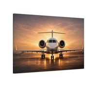 Light Balance Private Jet Science Fiction - Canvas Wall Art Print 36×24 inch (90×60 cm) - Horizontal / 1.25 inch (3 cm)