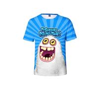 (Light Blue,100cm/39.37in)Chemises manches courtes My Singing Monsters dessin animé mode décontractée enfants fans cadeaux