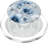 Light Blue Flower Lover Cute Girly Navy Floral Nature PopSockets PopGrip pour MagSafe