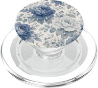 Light Blue Flower Lover Cute Girly Navy Floral Nature PopSockets PopGrip pour MagSafe
