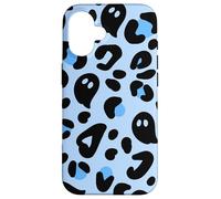 Light Blue Halloween Ghost Leopard Print Cute Cheetah Design Coque pour iPhone 16