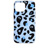 Light Blue Halloween Ghost Leopard Print Cute Cheetah Design Coque pour iPhone 16 Pro Max