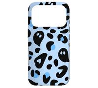 Light Blue Halloween Ghost Leopard Print Cute Cheetah Design Coque pour iPhone 17 Pro