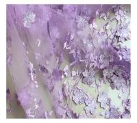 Light Blue Pink Lace Embroidery Flower Cloth Wedding Live Shooting Background Clothing Dress(Purple)