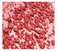 Light Blue Pink Lace Embroidery Flower Cloth Wedding Live Shooting Background Clothing Dress(Red)