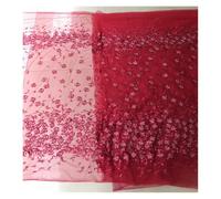 Light Blue Pink Lace Embroidery Flower Cloth Wedding Live Shooting Background Clothing Dress(Wine red)
