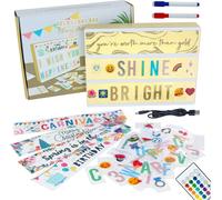Light Box A4 Or 16 Couleurs Avec 400 Lettres Et Emojis, 10 Cartes Premium, Télécommande, 2 Marqueurs - Ç Inclus Boite Lumineuse Message, Idee Cadeau Femme, Deco Chambre Ado Fille