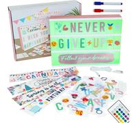 Light Box A4 Rose Or 16 Couleurs Avec 400 Lettres Et Emojis, 10 Cartes Premium, Télécommande, 2 Marqueurs - Ç Inclus Boite Lumineuse Message, Idee Cadeau Femme, Deco Chambre Ado Fille