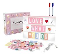 Light Box Rose Avec 400 Lettres Et Emojis, 2 Marqueurs Ç Inclus | Boite Lumineuse Message Ideal Decoration Maison Chambre