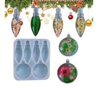 Light Bulb Resin Mold, Silicone Ornament Resin Making Mold for Christmas Pendants, 3D Christmas Ornament Molds for DIY Tree Decorations and Crafts