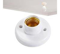 Light Bulb Socket - 220V Round Threaded Keyless White Lampholder